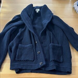 Men’s Navy Blue Knit Cardigan with Pockets